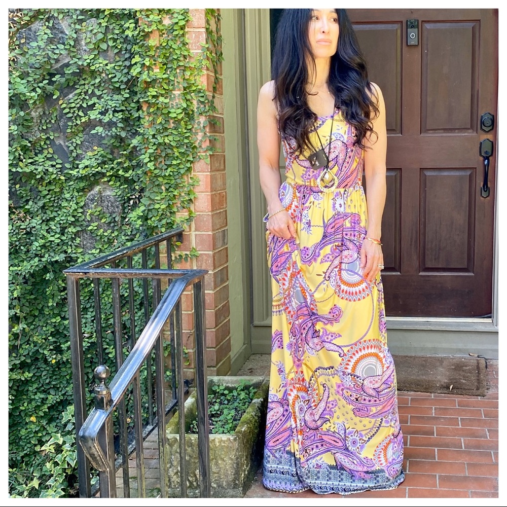 Sleeveless tank floral maxi with side pockets - Picture 5 of 6